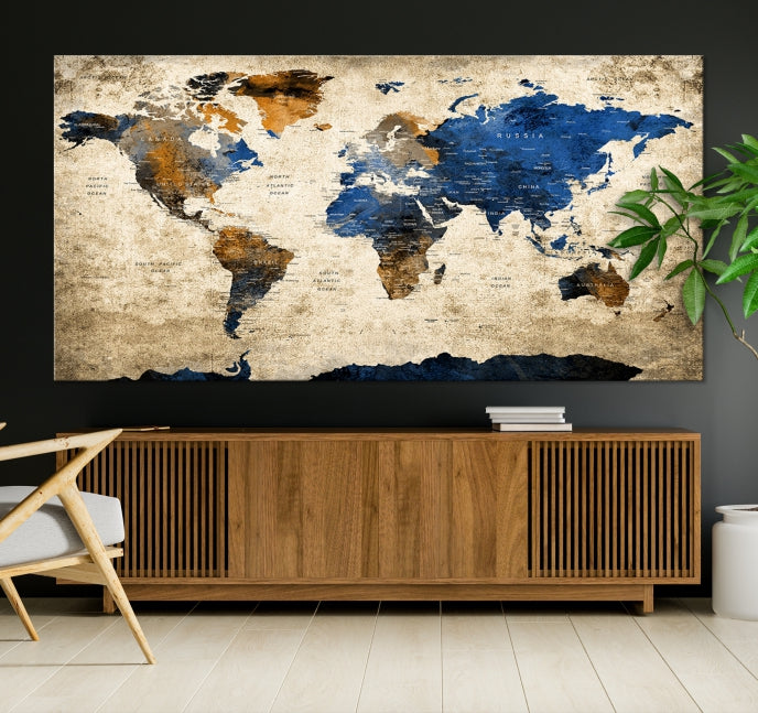 World Map Canvas, World Map Canvas Art, Large World Map, World Map, World Map Print, World Map Wall Art,