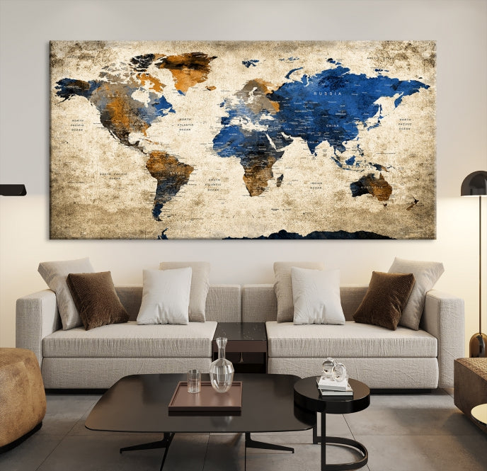 World Map Canvas, World Map Canvas Art, Large World Map, World Map, World Map Print, World Map Wall Art,