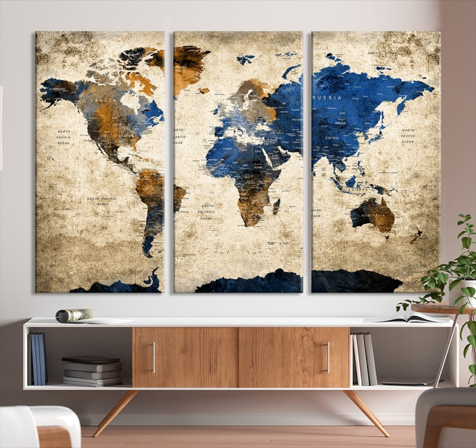 World Map Canvas, World Map Canvas Art, Large World Map, World Map, World Map Print, World Map Wall Art,