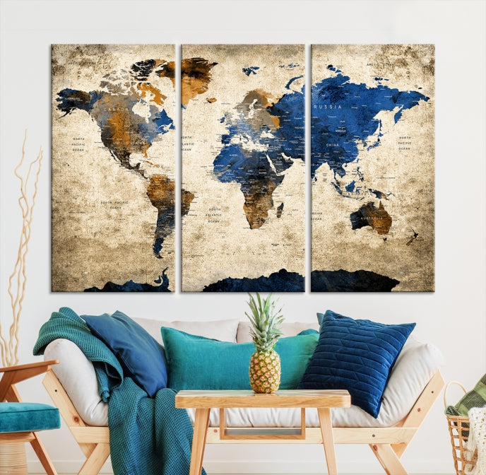 World Map Canvas, World Map Canvas Art, Large World Map, World Map, World Map Print, World Map Wall Art,