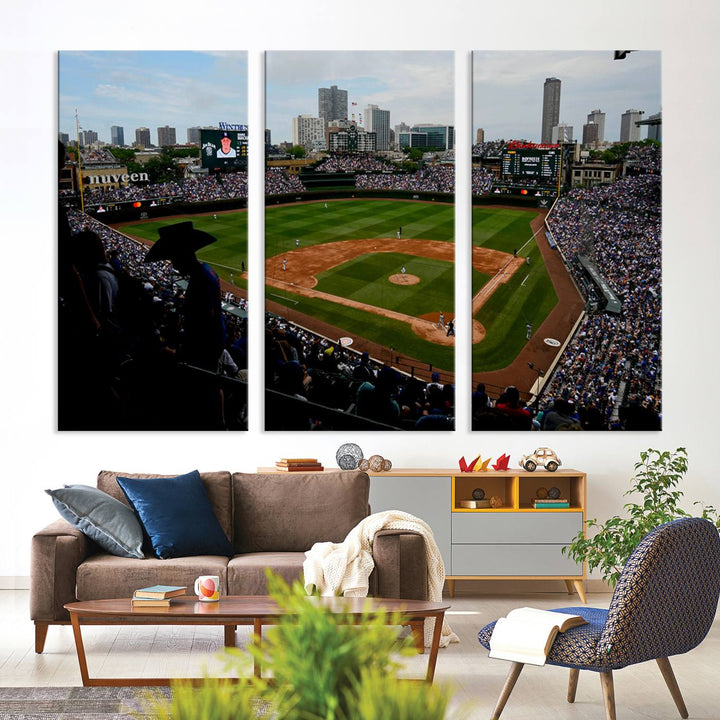 Wrigley Field Chicago Cubs Stadium Wall Art Canvas Print