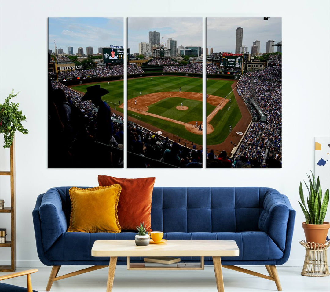 Wrigley Field Chicago Cubs Stadium Wall Art Canvas Print