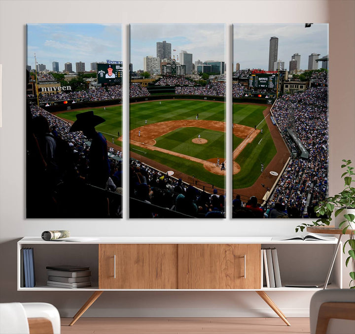 Wrigley Field Chicago Cubs Stadium Wall Art Canvas Print