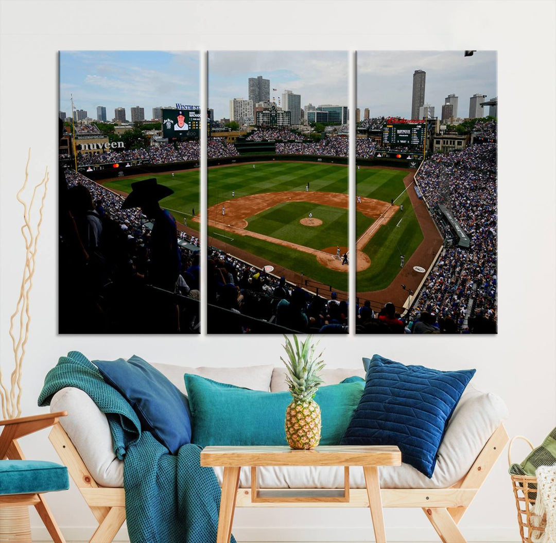 Wrigley Field Chicago Cubs Stadium Wall Art Canvas Print