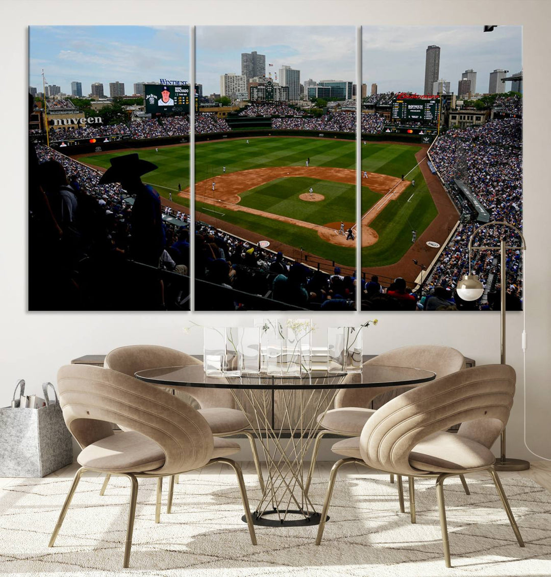 Wrigley Field Chicago Cubs Stadium Wall Art Canvas Print