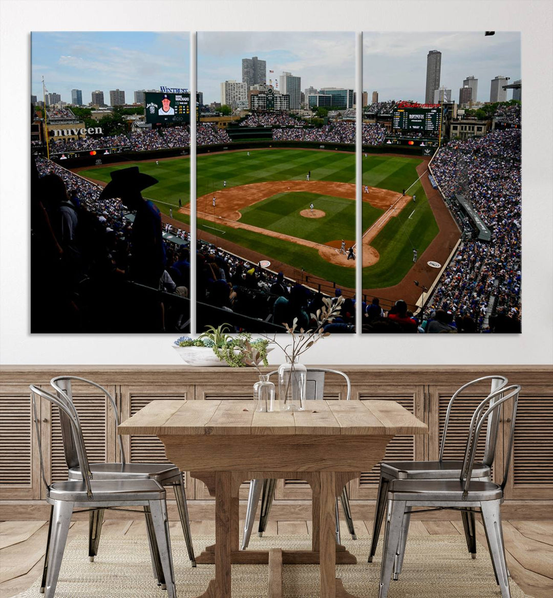 Wrigley Field Chicago Cubs Stadium Wall Art Canvas Print