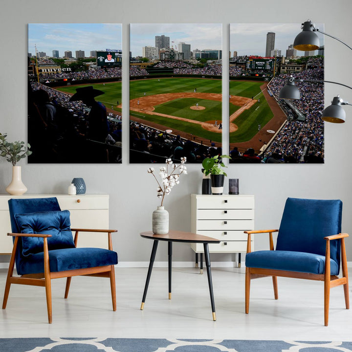 Wrigley Field Chicago Cubs Stadium Wall Art Canvas Print