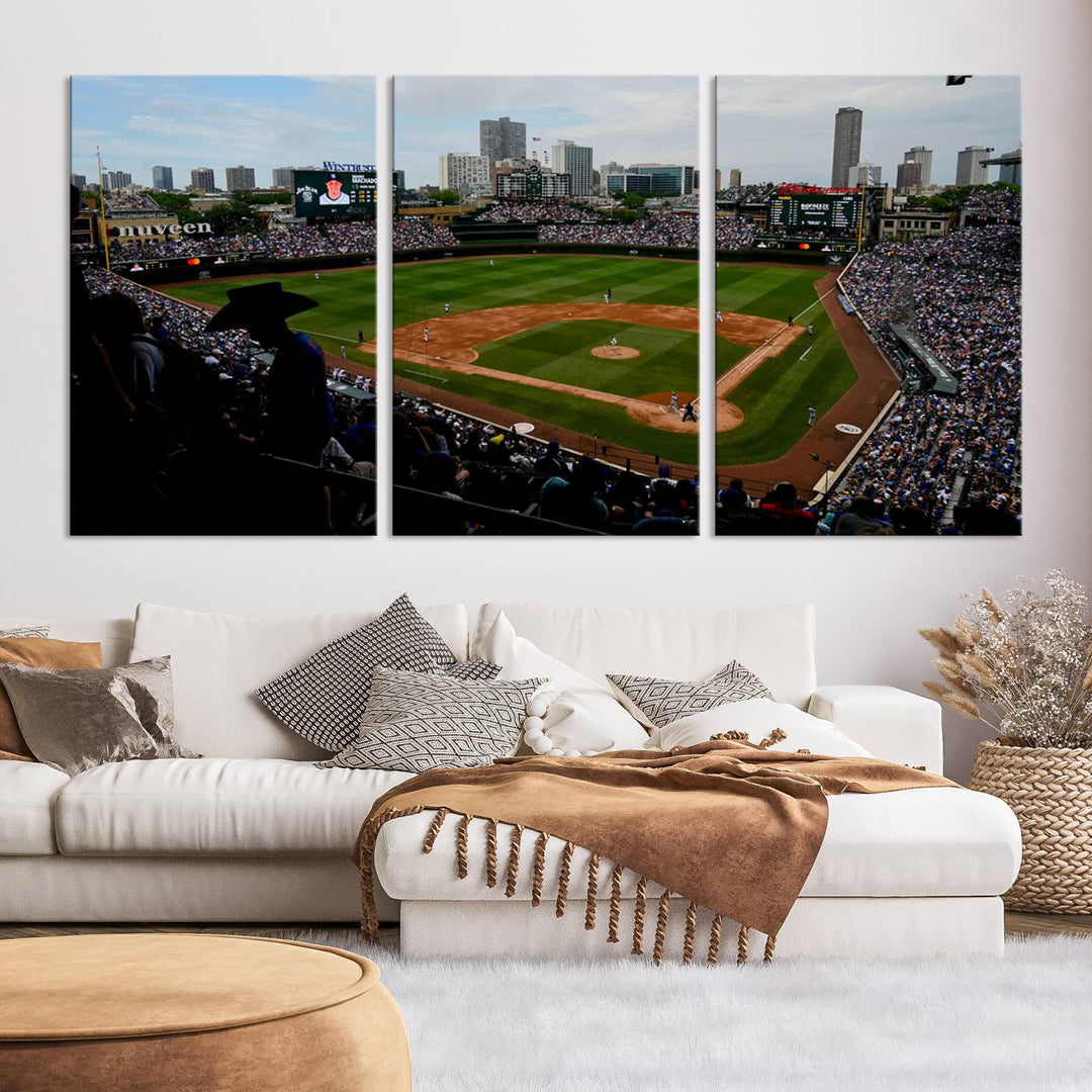 Wrigley Field Chicago Cubs Stadium Wall Art Canvas Print