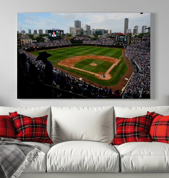 Wrigley Field Chicago Cubs Stadium Wall Art Canvas Print