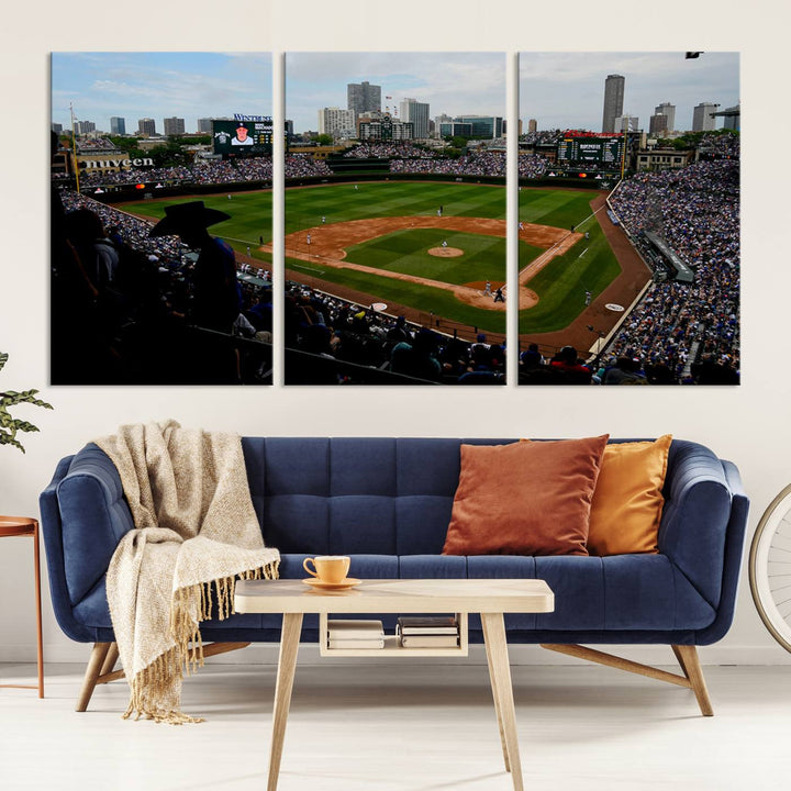 Wrigley Field Chicago Cubs Stadium Wall Art Canvas Print