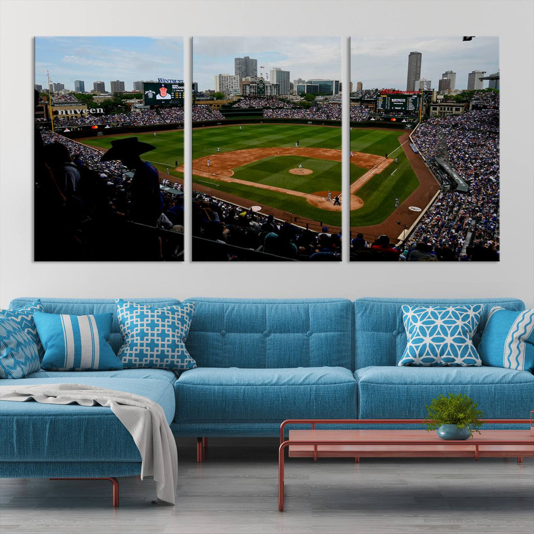 Wrigley Field Chicago Cubs Stadium Wall Art Canvas Print