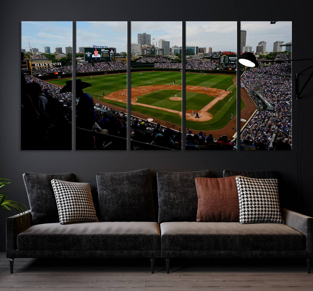 Wrigley Field Chicago Cubs Stadium Wall Art Canvas Print