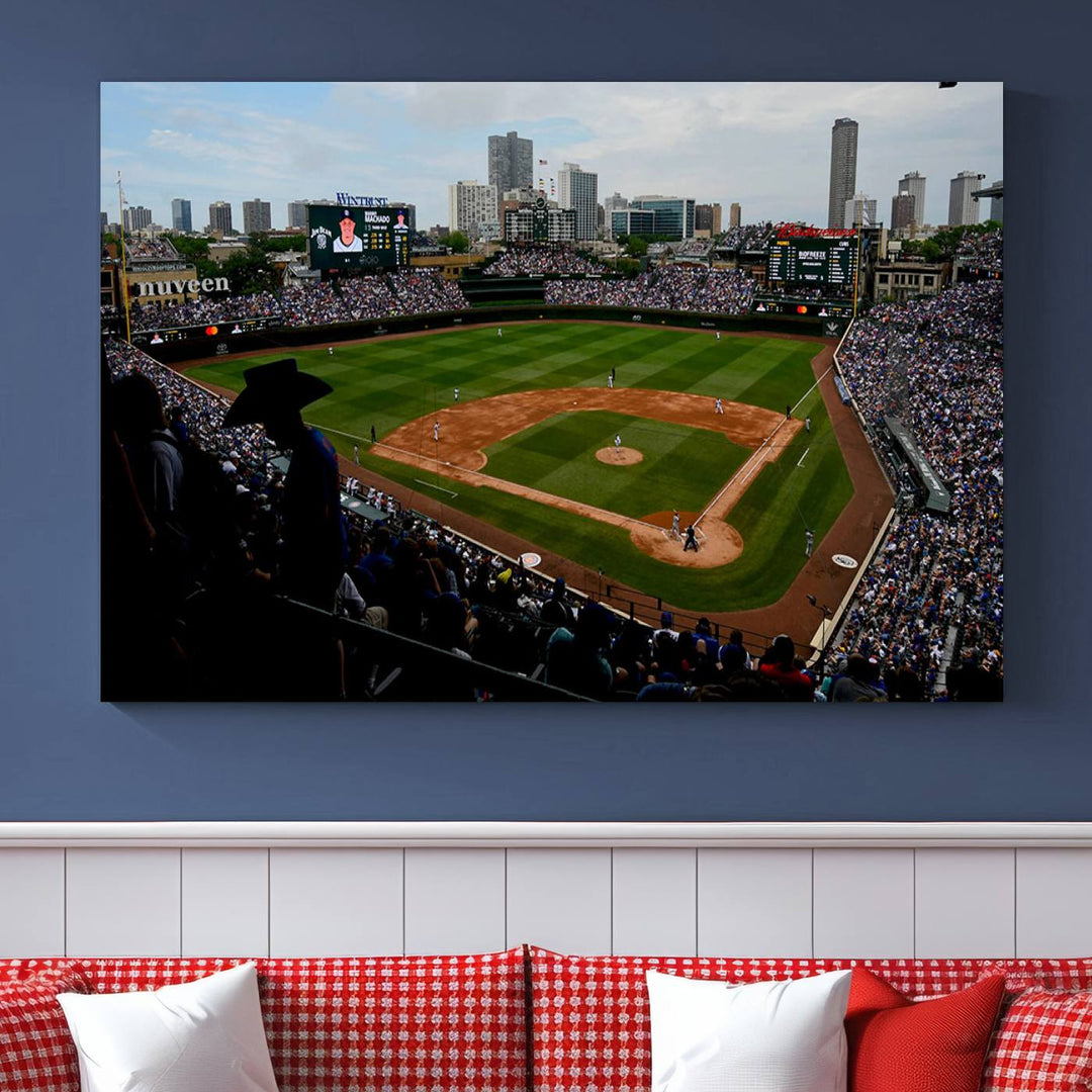 Wrigley Field Chicago Cubs Stadium Wall Art Canvas Print