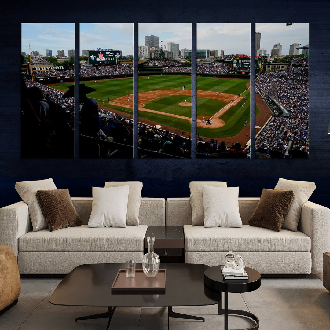 Wrigley Field Chicago Cubs Stadium Wall Art Canvas Print