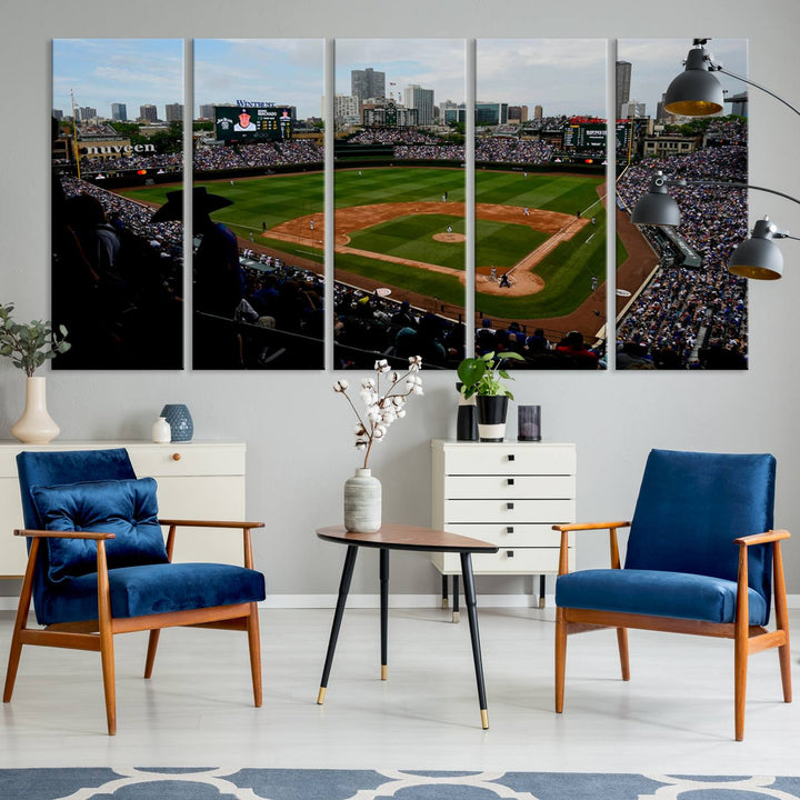 Wrigley Field Chicago Cubs Stadium Wall Art Canvas Print