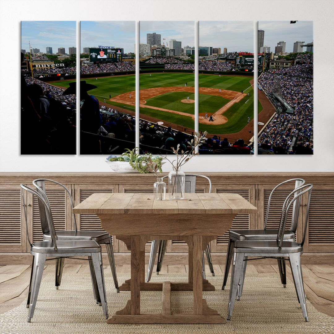 Wrigley Field Chicago Cubs Stadium Wall Art Canvas Print