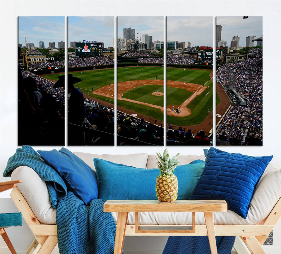 Wrigley Field Chicago Cubs Stadium Wall Art Canvas Print