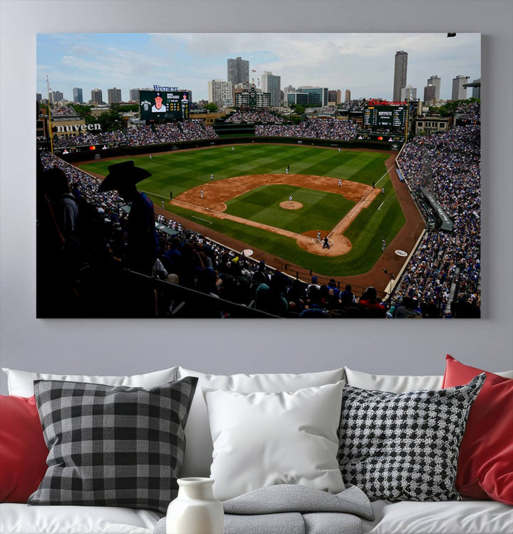 Wrigley Field Chicago Cubs Stadium Wall Art Canvas Print