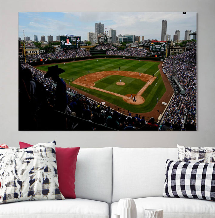 Wrigley Field Chicago Cubs Stadium Wall Art Canvas Print