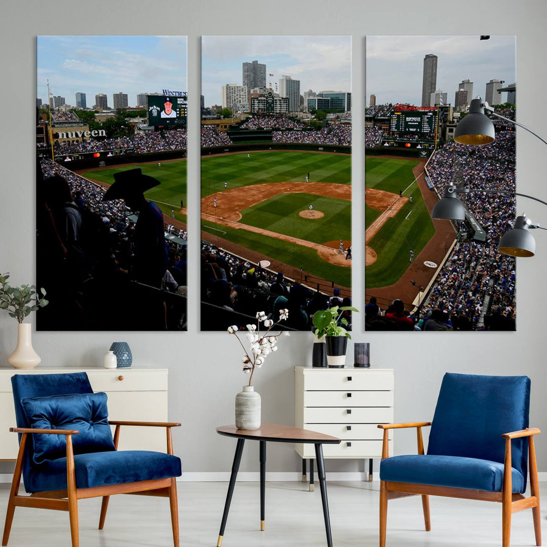 Wrigley Field Chicago Cubs Stadium Wall Art Canvas Print