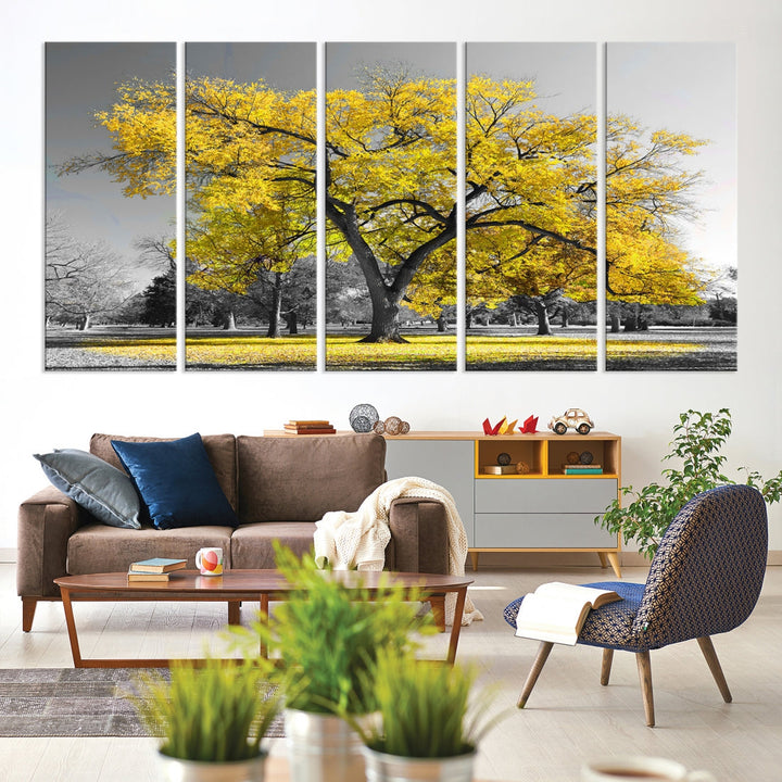 Yellow Tree Large Canvas Print Landscape Photo Wall Art Home Decoration