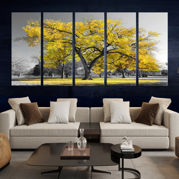 Yellow Tree Large Canvas Print Landscape Photo Wall Art Home Decoration