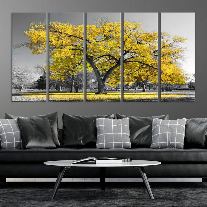 Yellow Tree Large Canvas Print Landscape Photo Wall Art Home Decoration