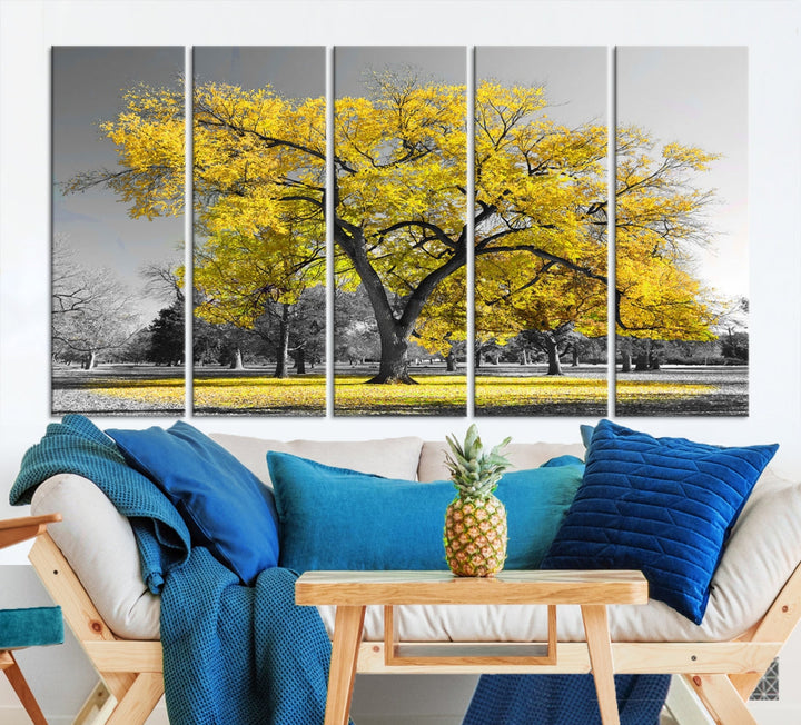 Yellow Tree Large Canvas Print Landscape Photo Wall Art Home Decoration