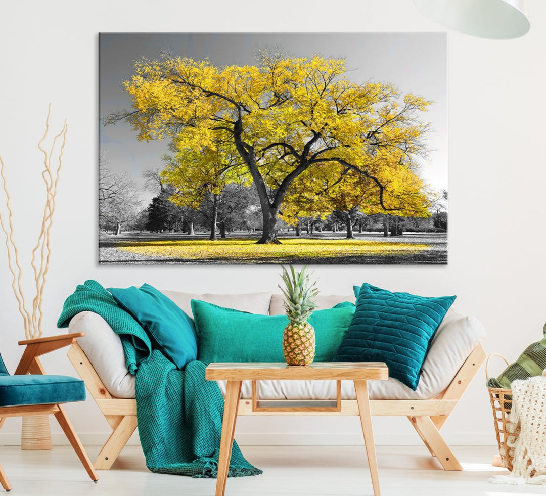 Yellow Tree Large Canvas Print Landscape Photo Wall Art Home Decoration