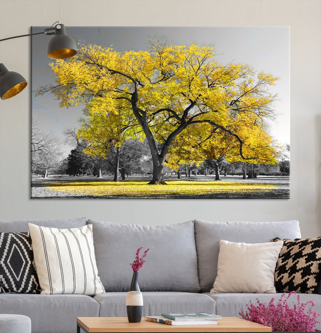 Yellow Tree Large Canvas Print Landscape Photo Wall Art Home Decoration