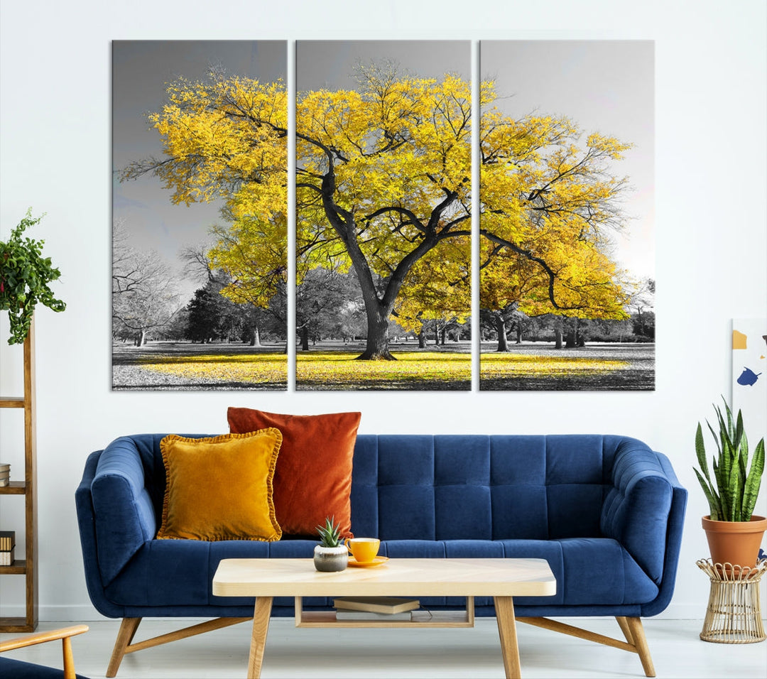 Yellow Tree Large Canvas Print Landscape Photo Wall Art Home Decoration