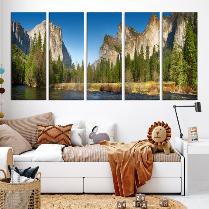 Yosemite National Park Scenery Wall Art Multipanel Canvas PrintFramed Ready to Hang