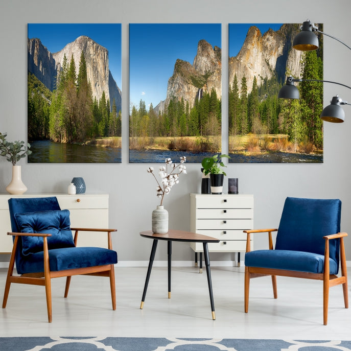 Yosemite National Park Scenery Wall Art Multipanel Canvas PrintFramed Ready to Hang