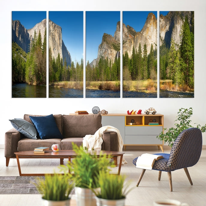 Yosemite National Park Scenery Wall Art Multipanel Canvas PrintFramed Ready to Hang