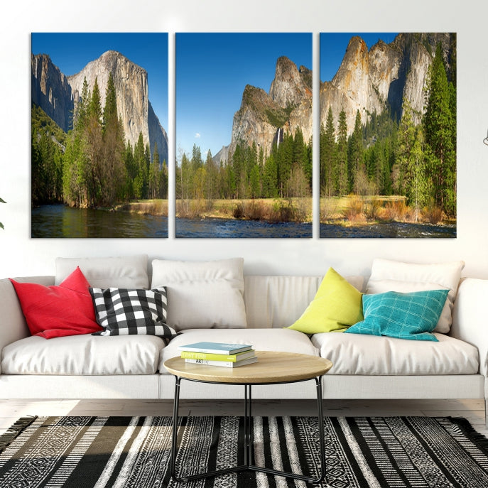 Yosemite National Park Scenery Wall Art Multipanel Canvas PrintFramed Ready to Hang