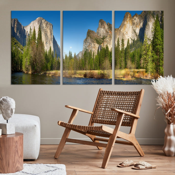 Yosemite National Park Scenery Wall Art Multipanel Canvas PrintFramed Ready to Hang