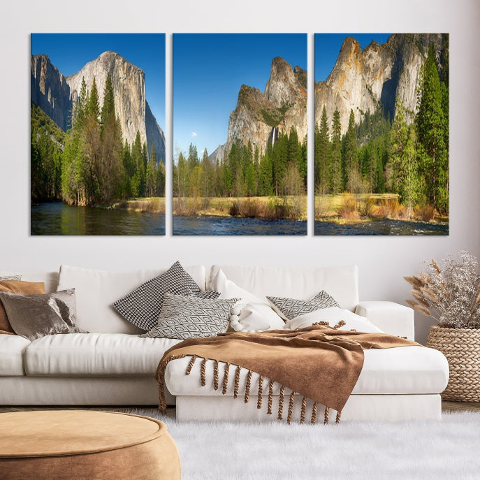 Yosemite National Park Scenery Wall Art Multipanel Canvas PrintFramed Ready to Hang