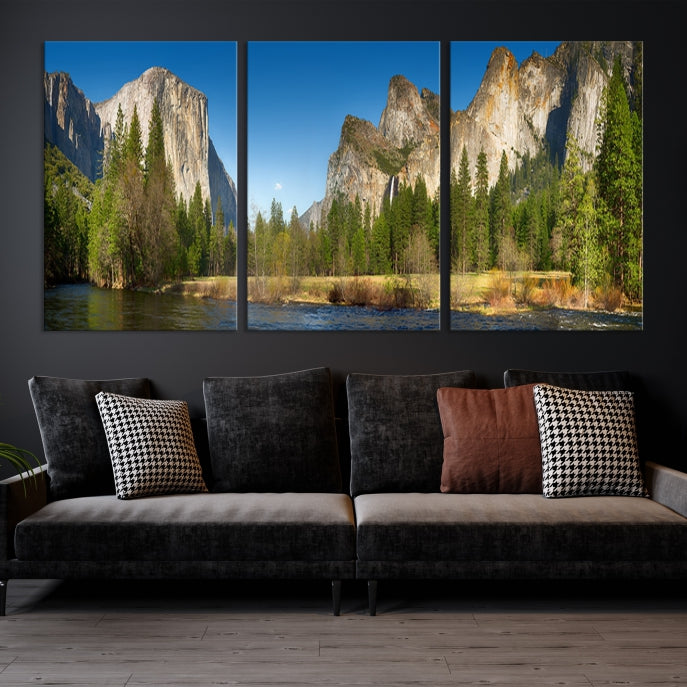 Yosemite National Park Scenery Wall Art Multipanel Canvas PrintFramed Ready to Hang