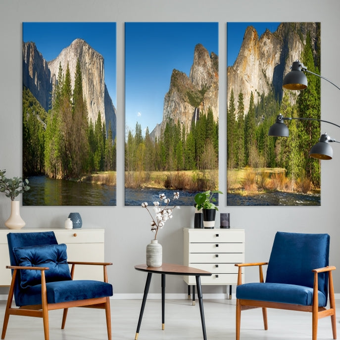 Yosemite National Park Scenery Wall Art Multipanel Canvas PrintFramed Ready to Hang