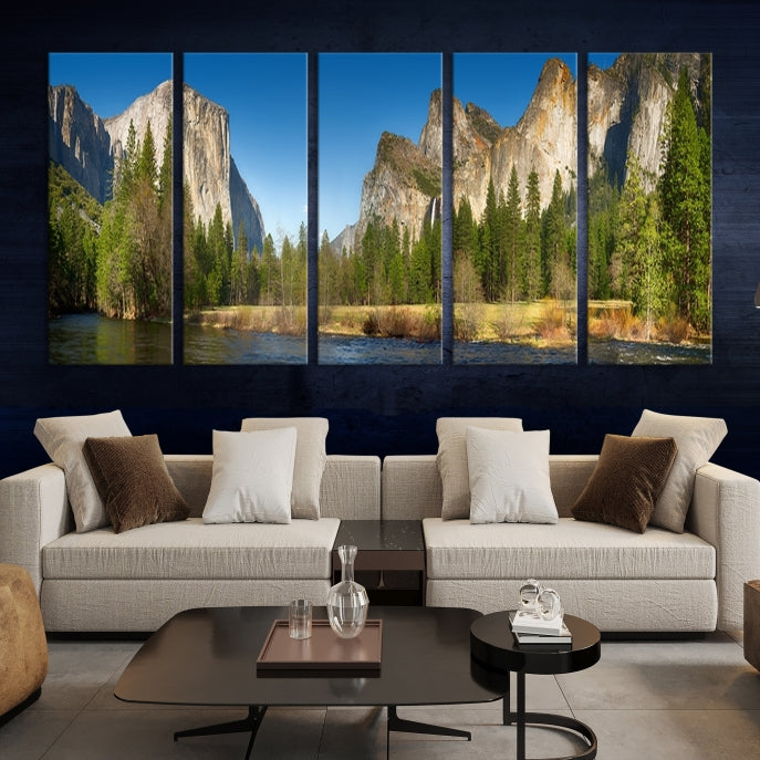 Yosemite National Park Scenery Wall Art Multipanel Canvas PrintFramed Ready to Hang