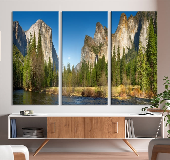 Yosemite National Park Scenery Wall Art Multipanel Canvas PrintFramed Ready to Hang