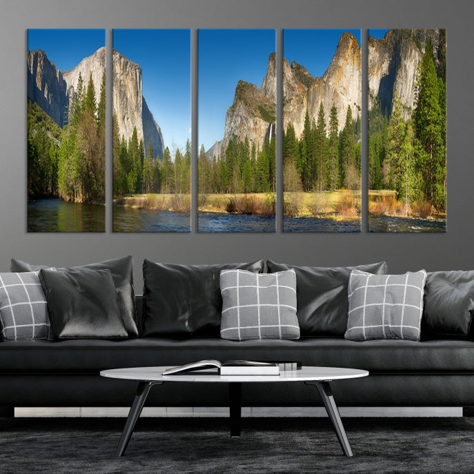 Yosemite National Park Scenery Wall Art Multipanel Canvas PrintFramed Ready to Hang