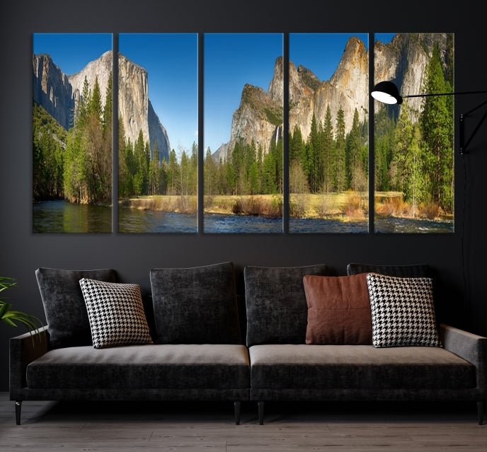 Yosemite National Park Scenery Wall Art Multipanel Canvas PrintFramed Ready to Hang