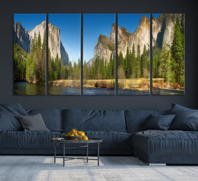 Yosemite National Park Scenery Wall Art Multipanel Canvas PrintFramed Ready to Hang