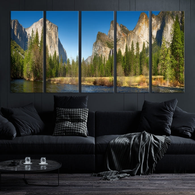 Yosemite National Park Scenery Wall Art Multipanel Canvas PrintFramed Ready to Hang