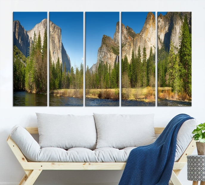 Yosemite National Park Scenery Wall Art Multipanel Canvas PrintFramed Ready to Hang