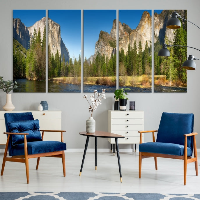 Yosemite National Park Scenery Wall Art Multipanel Canvas PrintFramed Ready to Hang